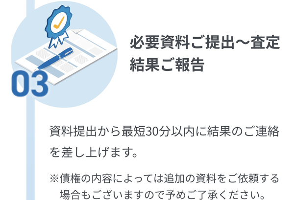 STEP3 必要資料提出・査定結果報告