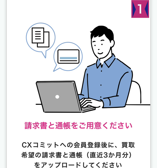 STEP1 請求書と通帳を用意する