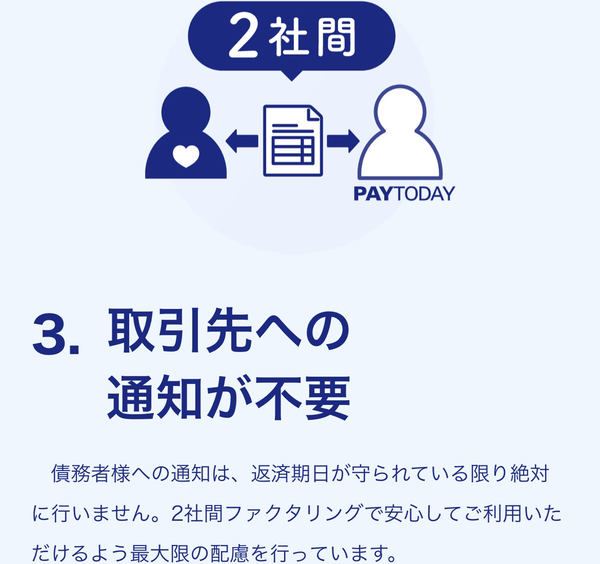 POINT3 取引先への通知が不要