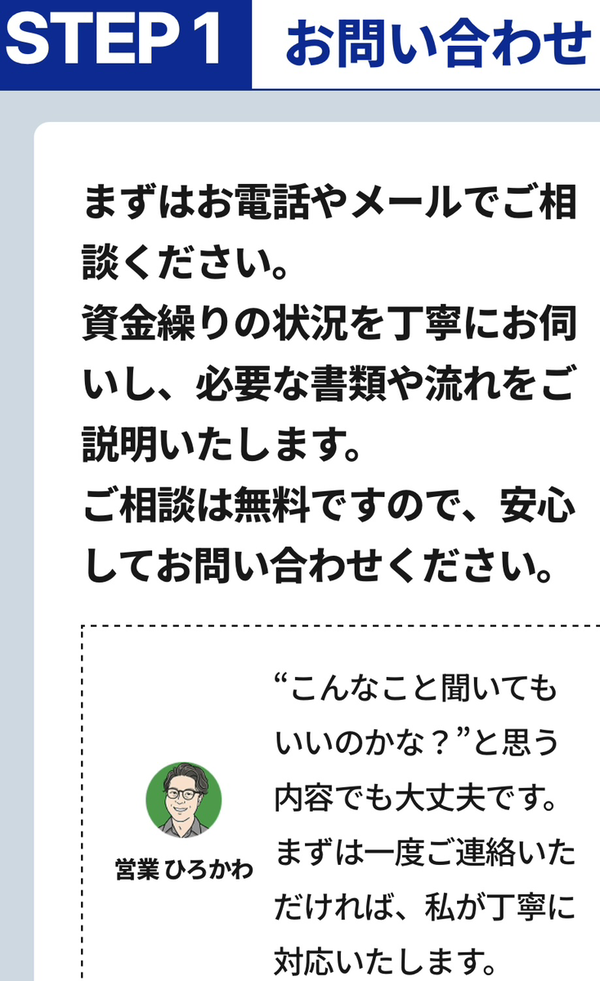 STEP1 お問い合わせ